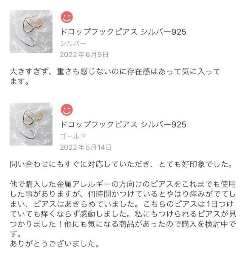 ドロップフックピアス シルバー925