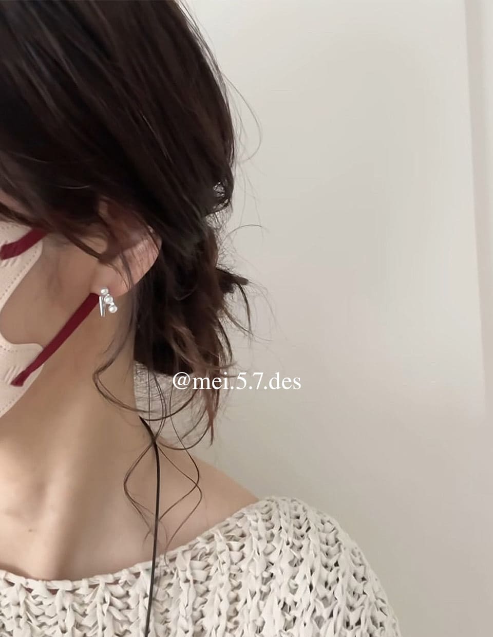 スティックパールピアス シルバー925