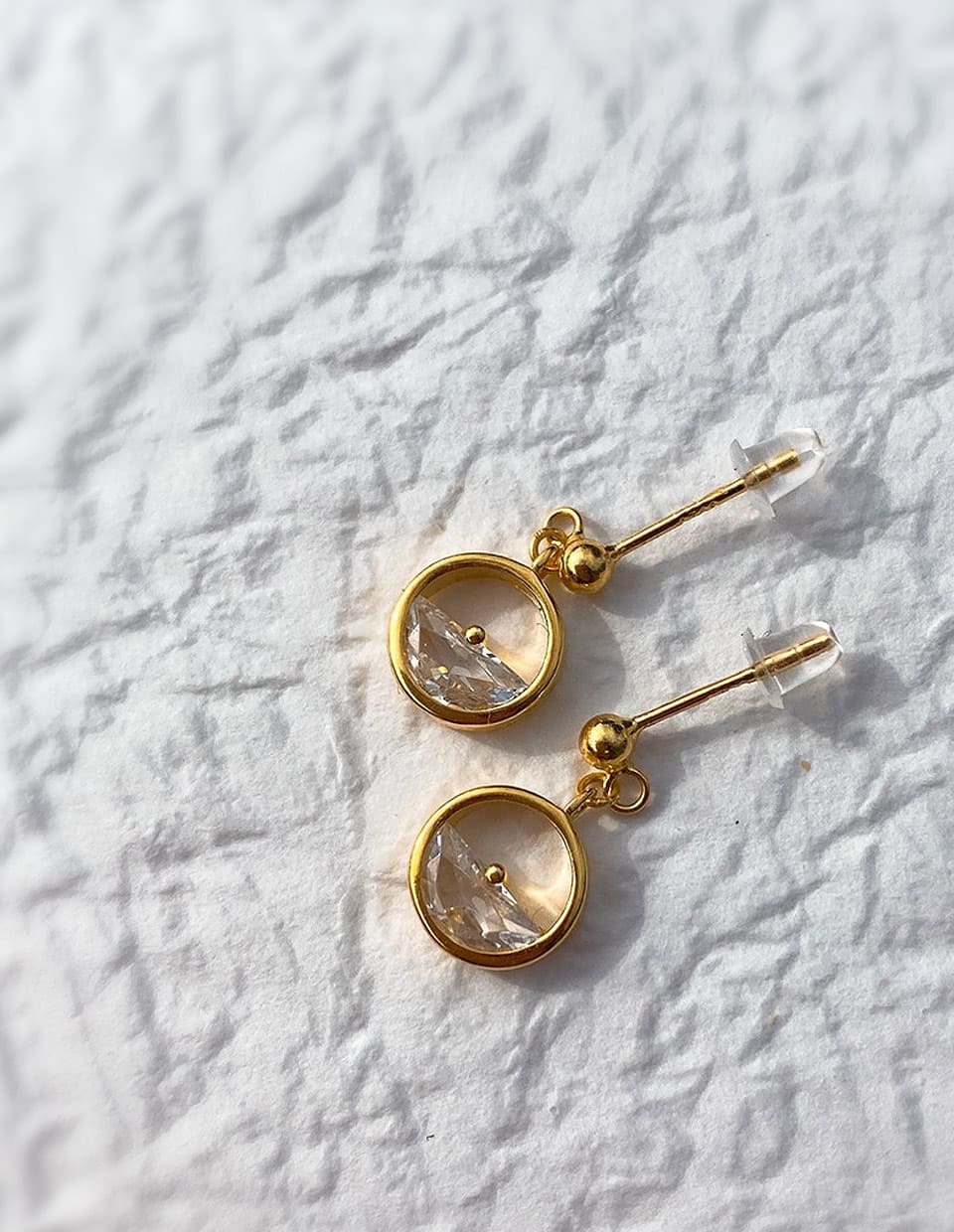 CZ ハーフビジューピアス シルバー925
