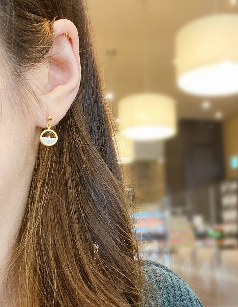 CZ ハーフビジューピアス シルバー925