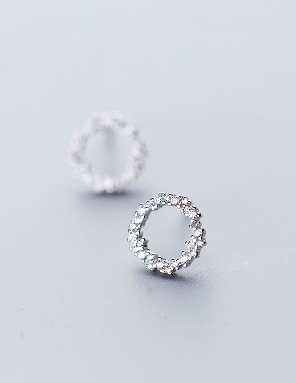 CZサークルピアス シルバー925