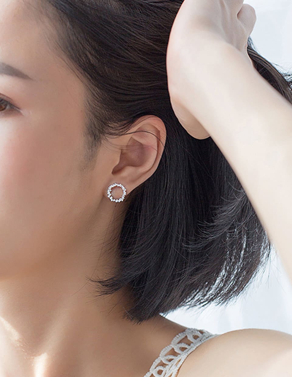 CZサークルピアス シルバー925