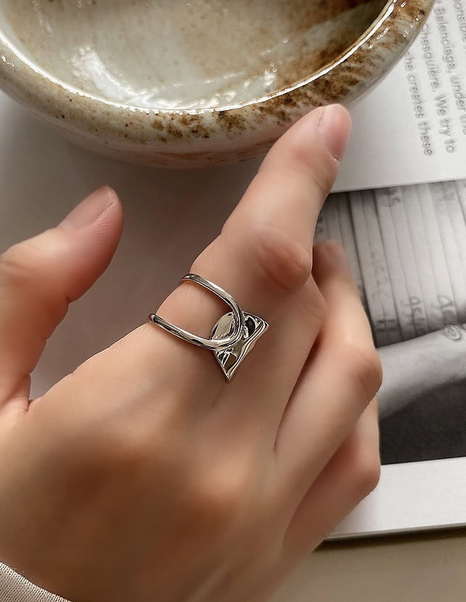 アシンメトリークロスリング シルバー925