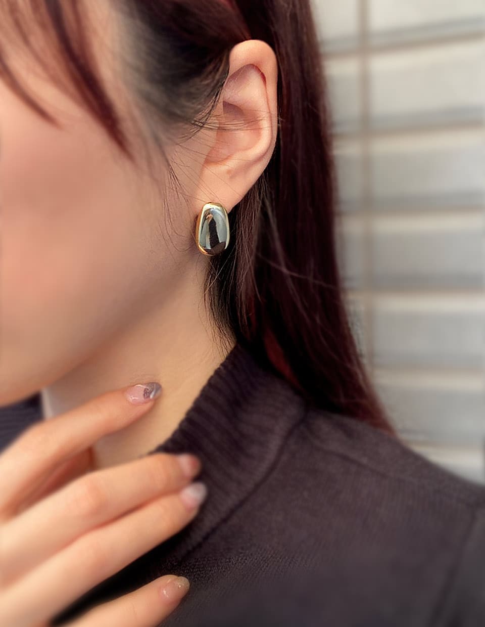 オーバルスムースピアス シルバー925