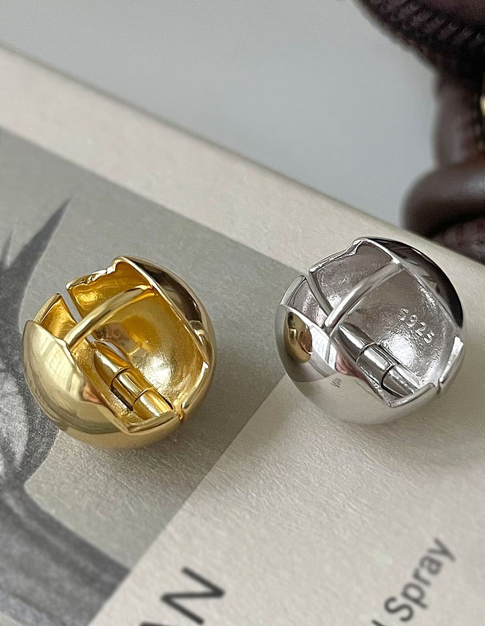 ラウンドボールピアス シルバー925