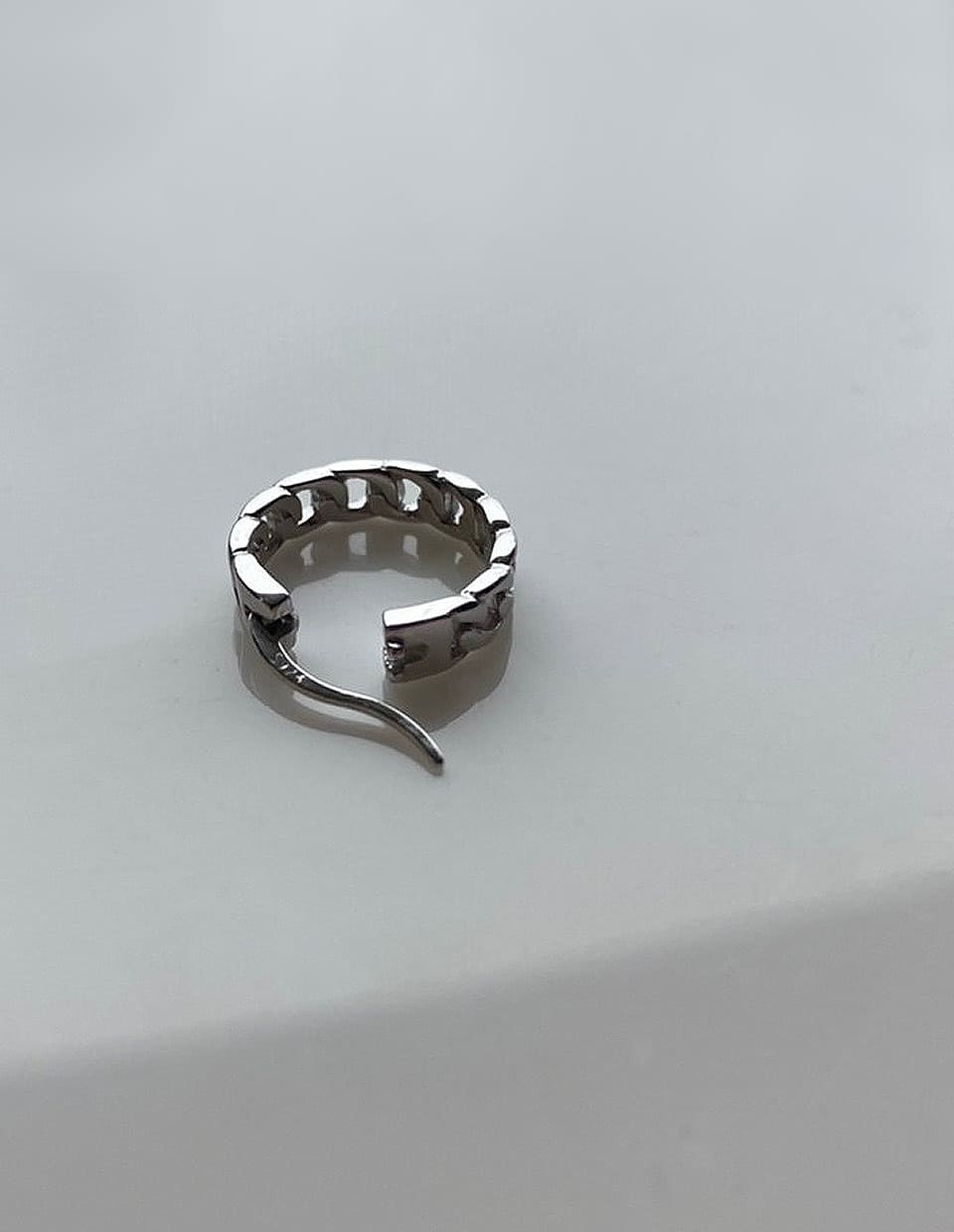 レトロチェーンフープピアス シルバー925