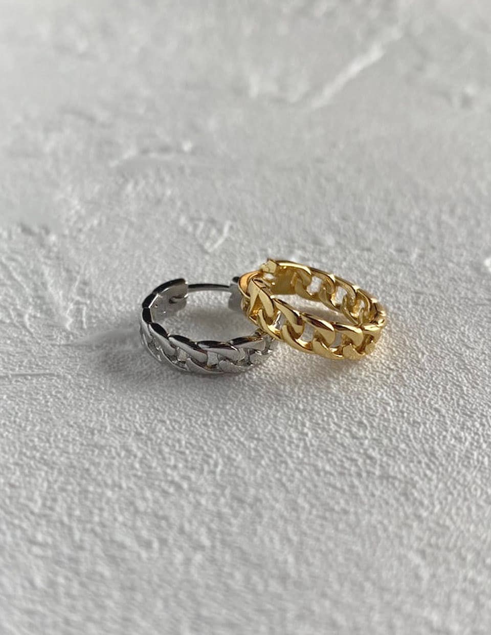 レトロチェーンフープピアス シルバー925