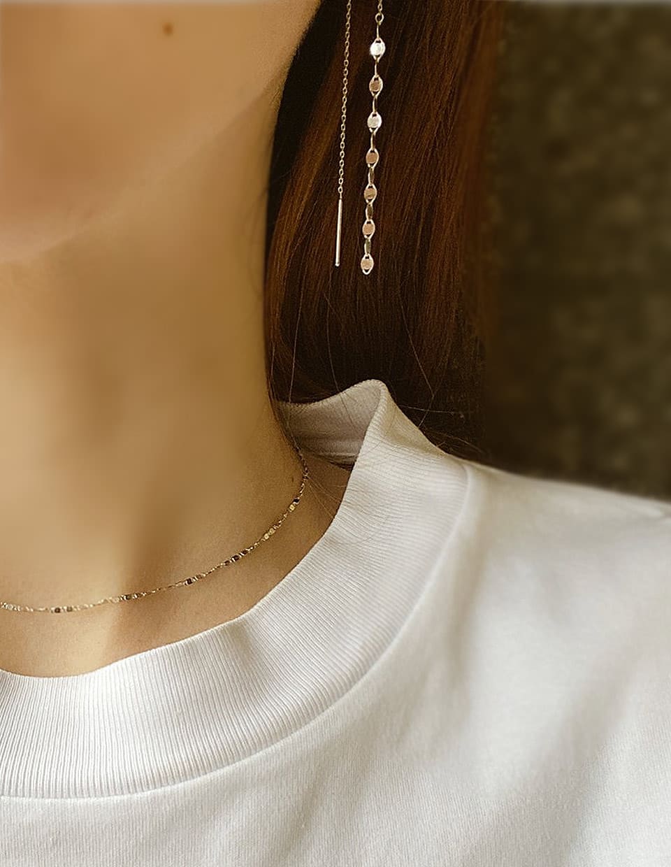 デザインチェーンピアス シルバー925