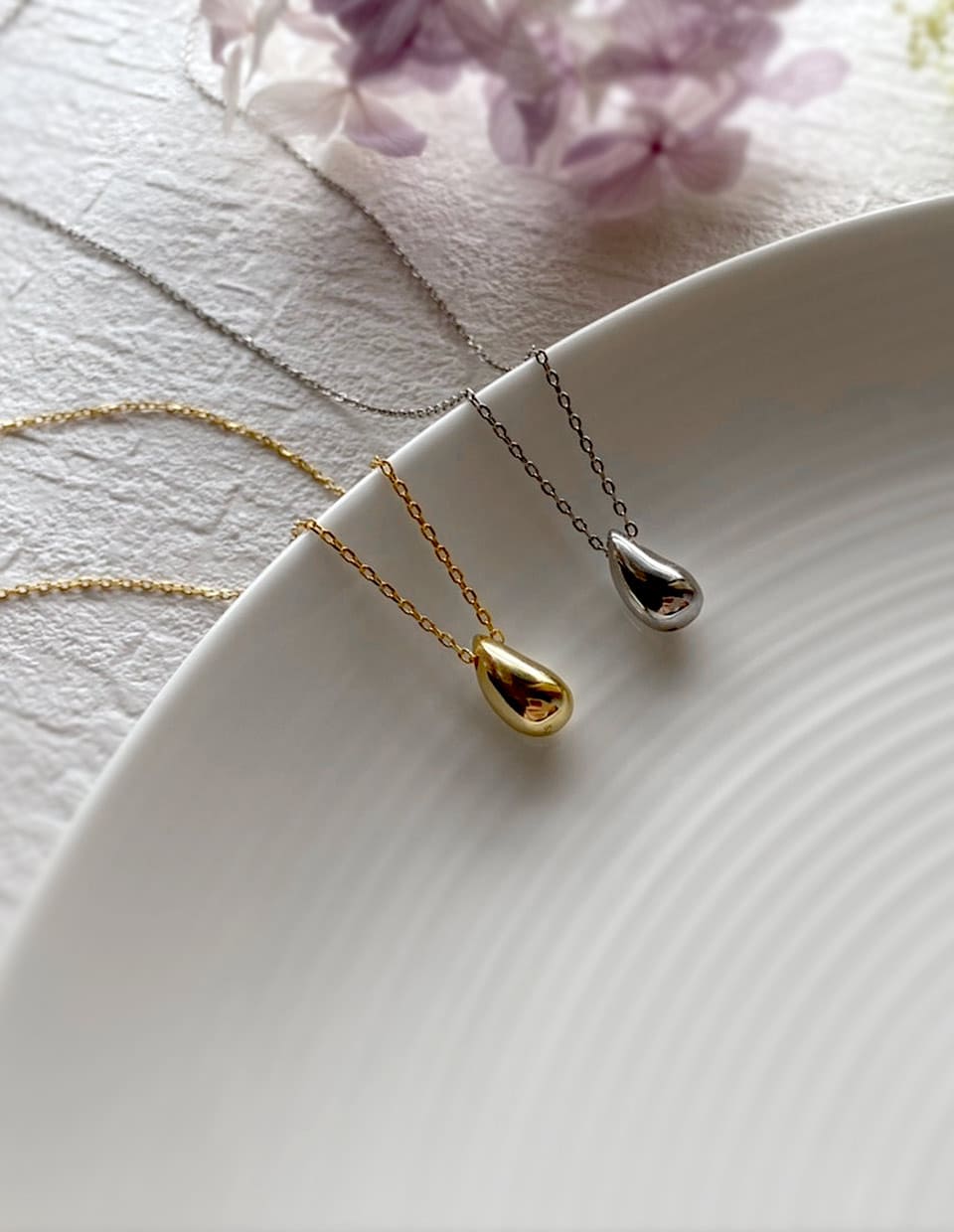 ドロップモチーフネックレス シルバー925