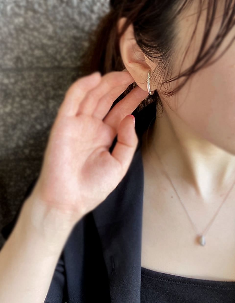 ハーフフックピアス シルバー925