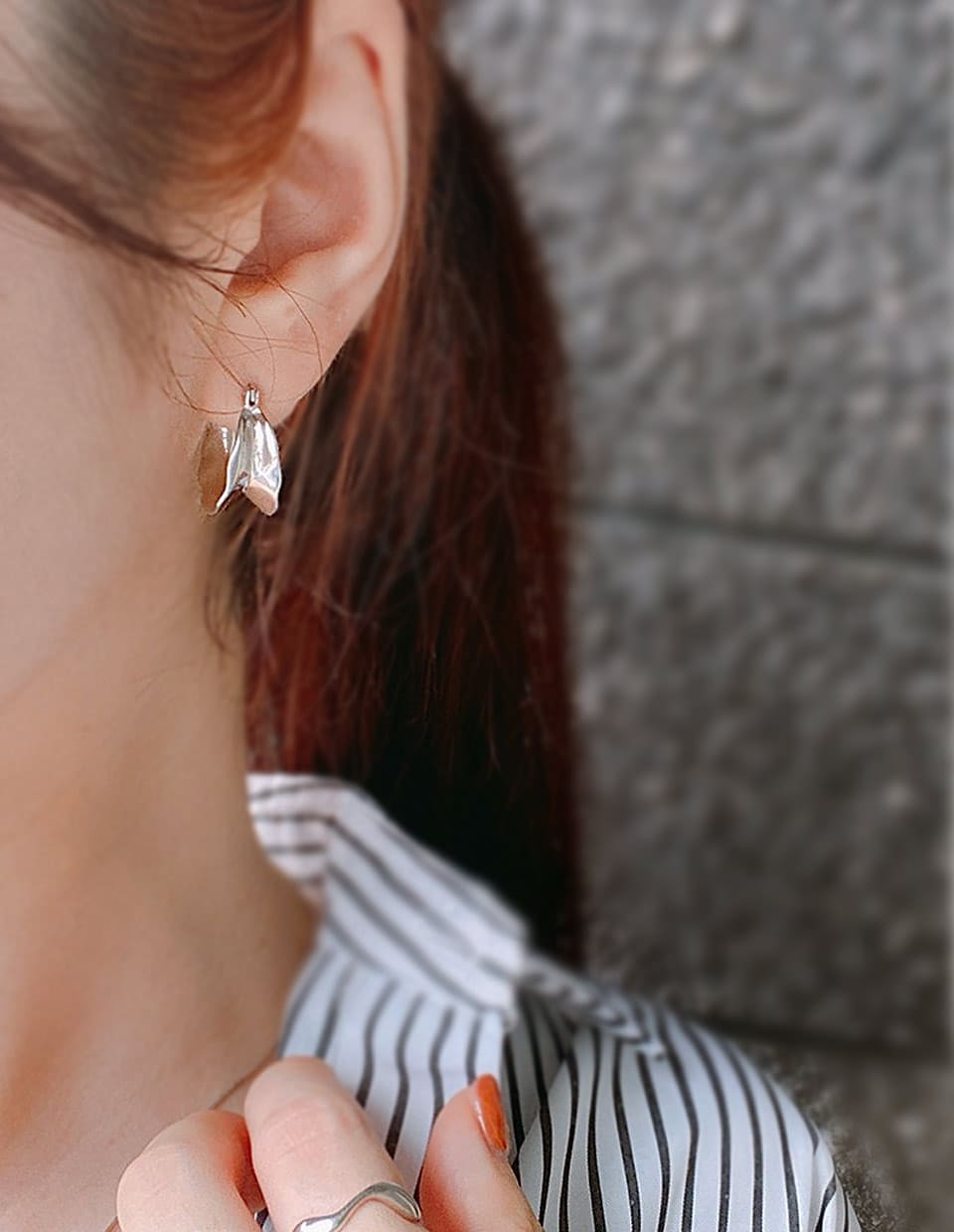 リボンライクフープピアス シルバー925