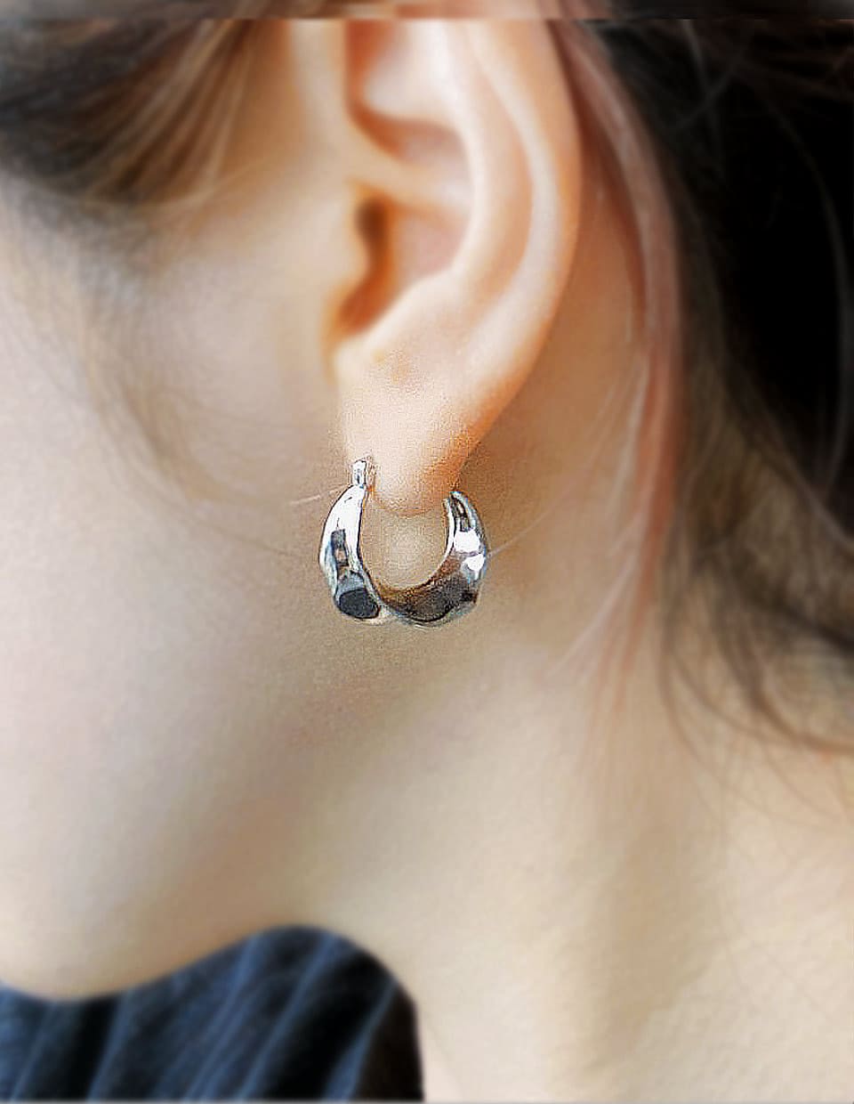 リボンライクフープピアス シルバー925