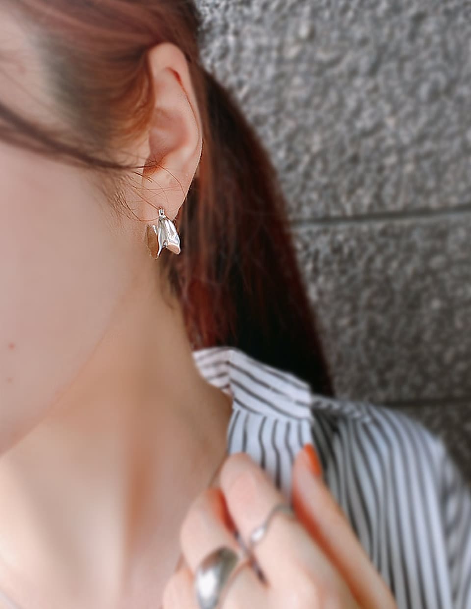 リボンライクフープピアス シルバー925