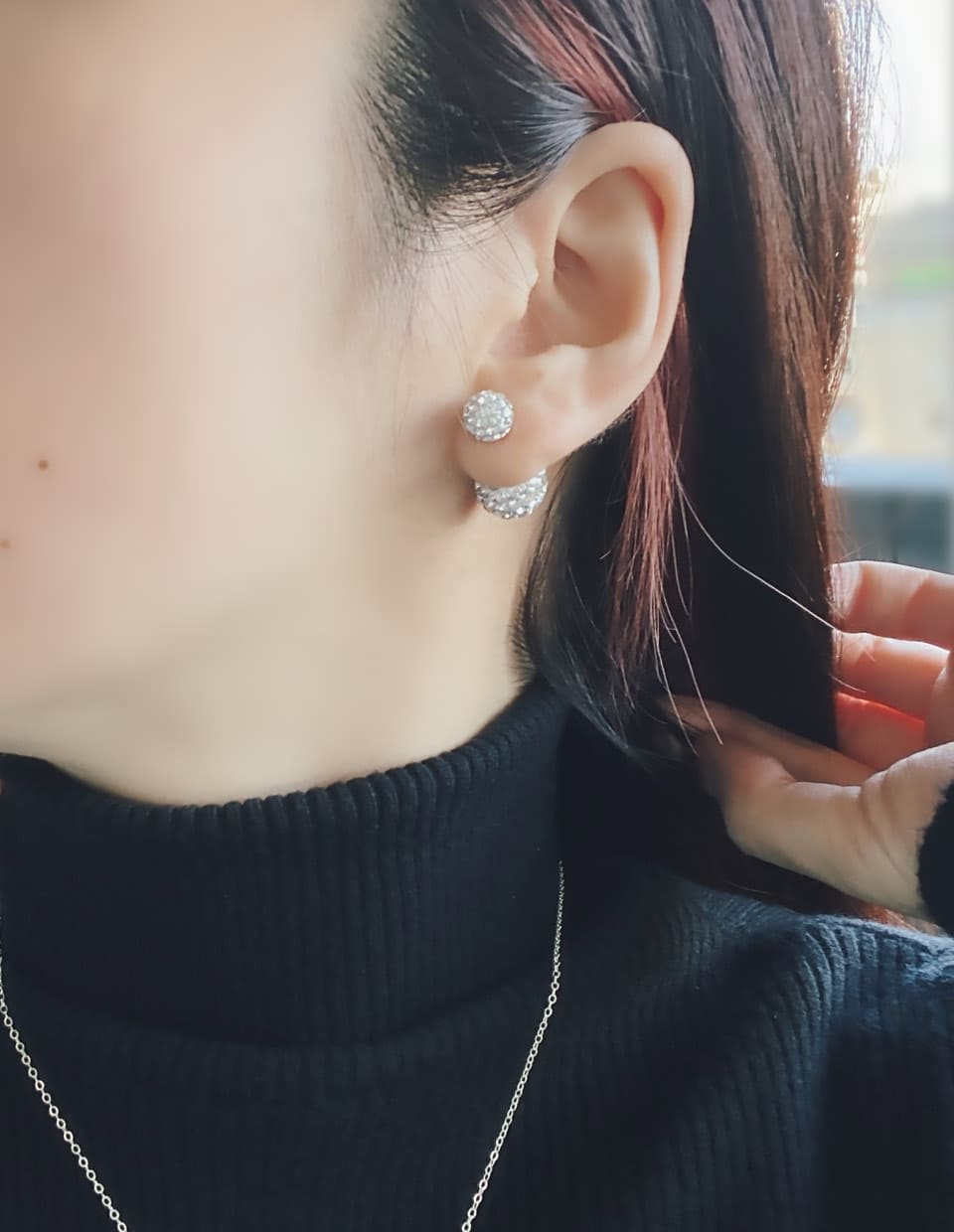 CZクリスタルパヴェピアス シルバー925