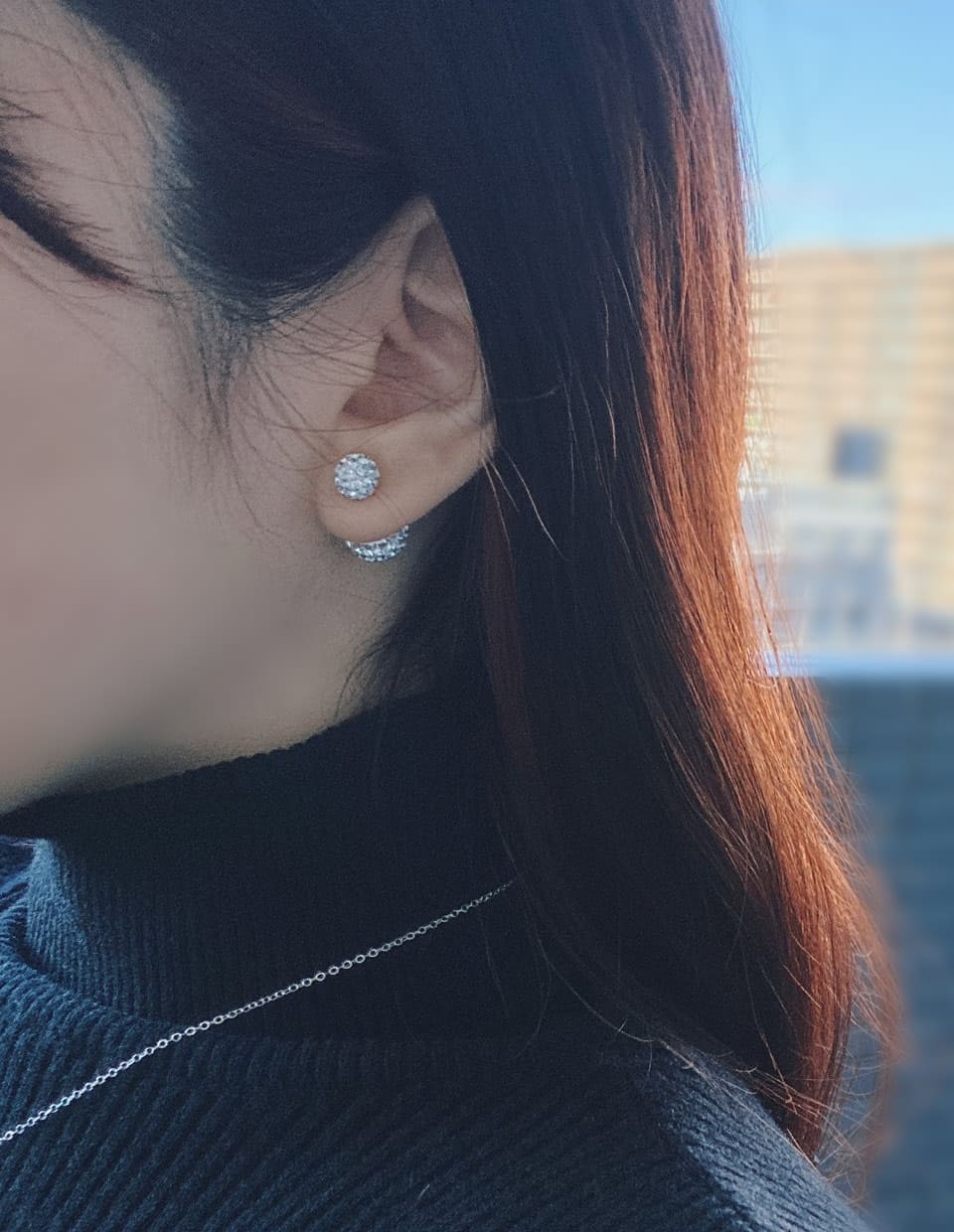 CZクリスタルパヴェピアス シルバー925