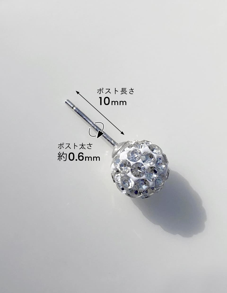CZクリスタルパヴェピアス シルバー925