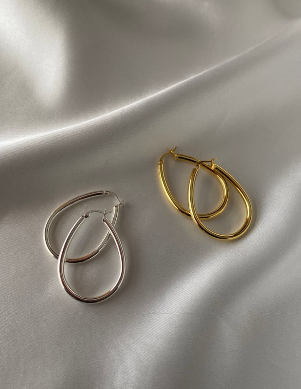 ドロップフープピアス シルバー925