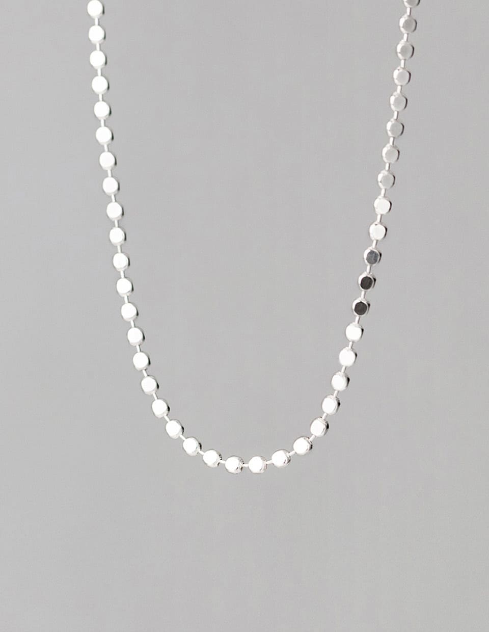 フラットボールチェーンネックレス シルバー925