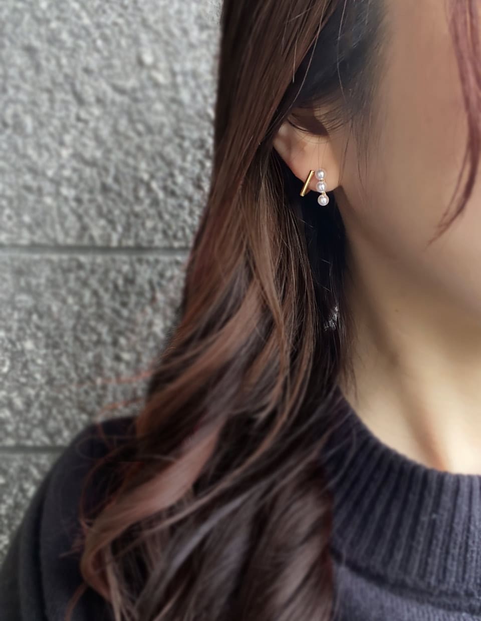 スティックパールピアス シルバー925