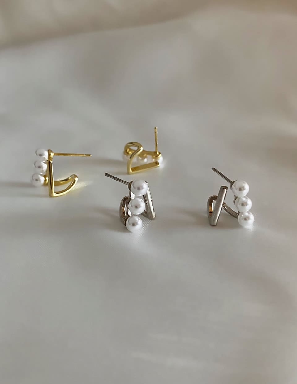 スティックパールピアス シルバー925