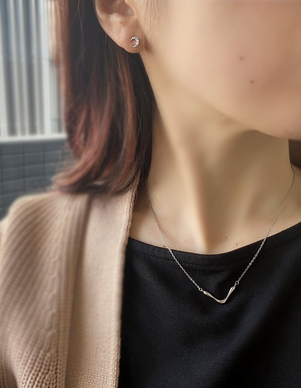 Vラインニュアンスネックレス シルバー925