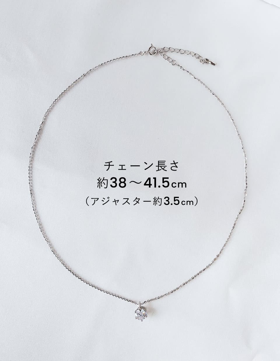 CZ 大粒7mmダイヤカットネックレス シルバー925