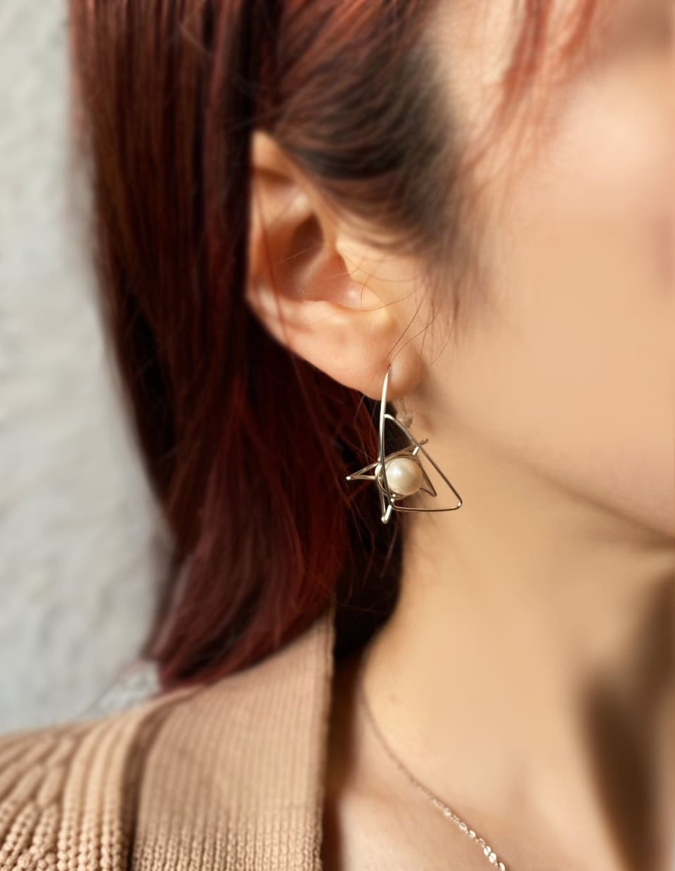 淡水パールスターフックピアス シルバー925