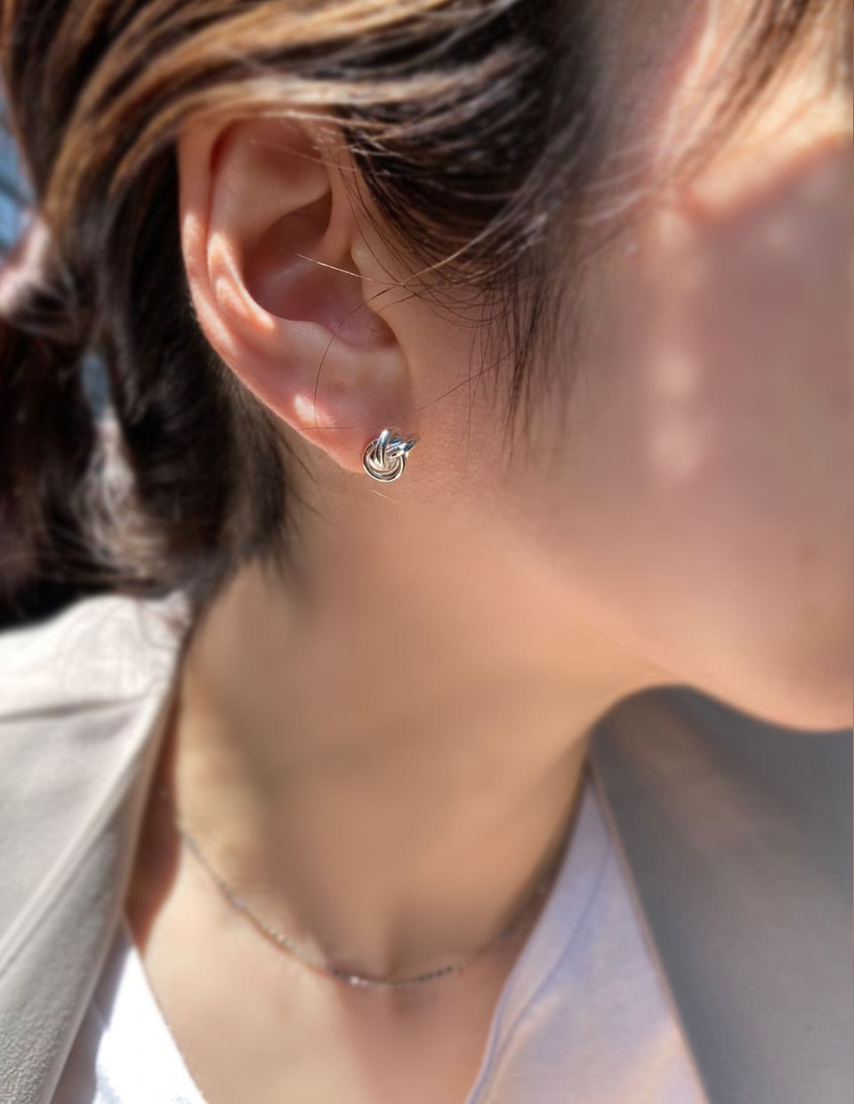 ノットピアス シルバー925