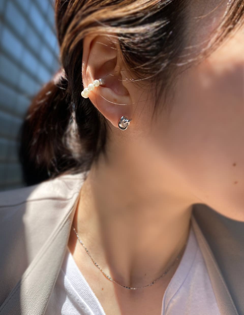 ノットピアス シルバー925