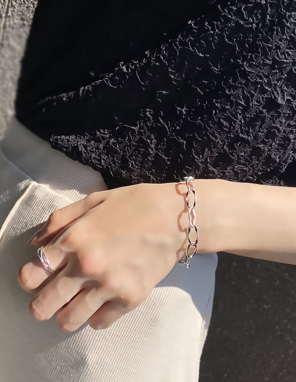 カーブチェーンブレスレット シルバー925
