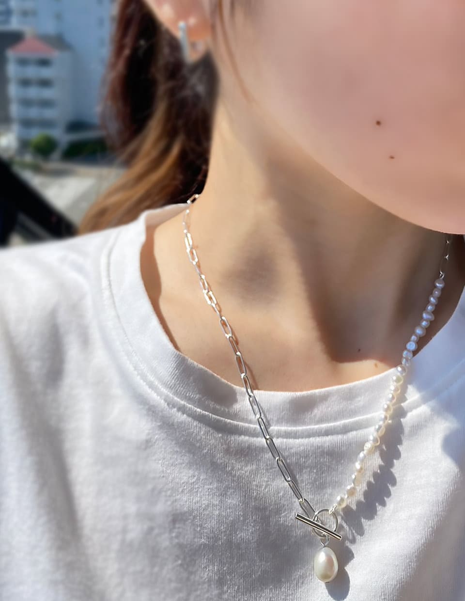 バロックパール×マンテルネックレス シルバー925