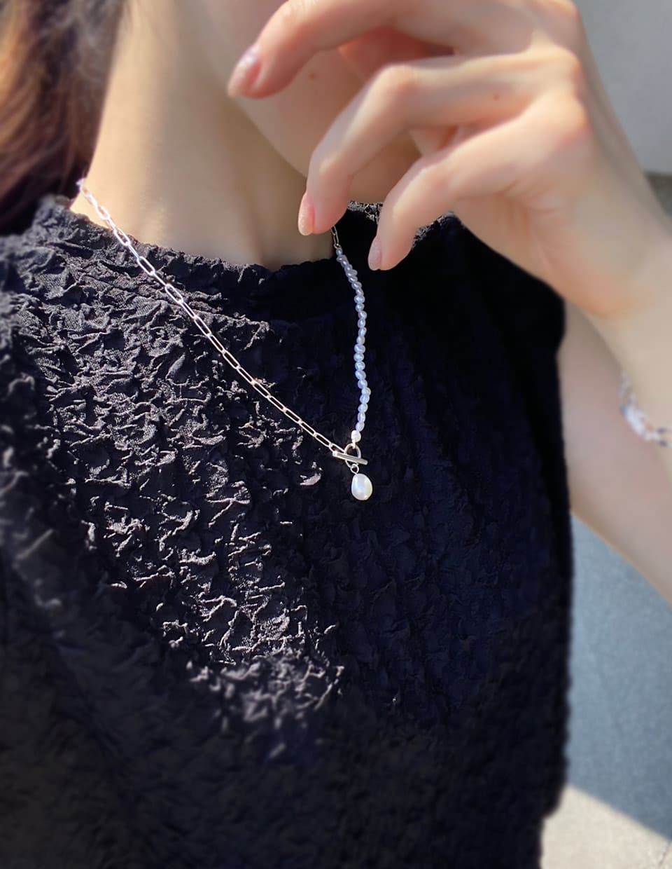 バロックパール×マンテルネックレス シルバー925