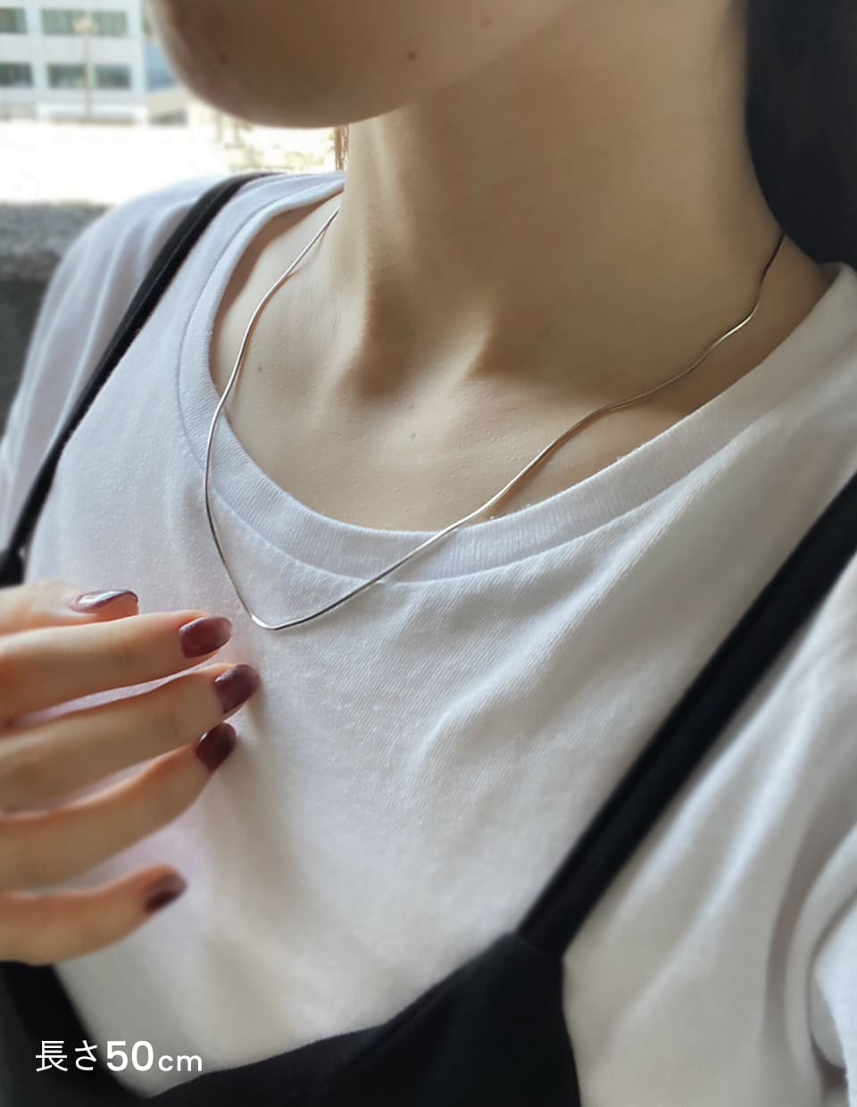 スネークチェーンネックレス 40-50cm シルバー925