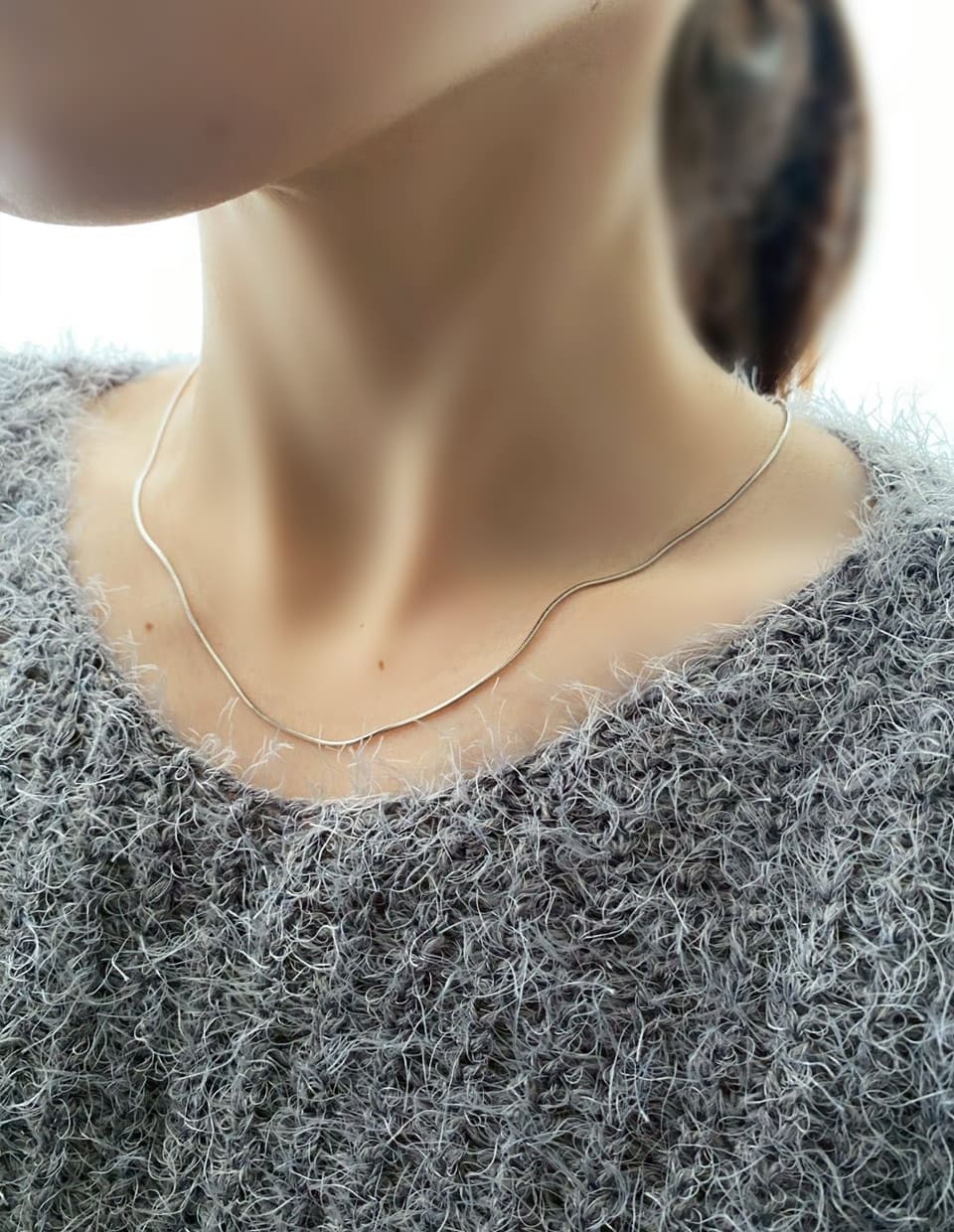 スネークチェーンネックレス 45-50cm SV925