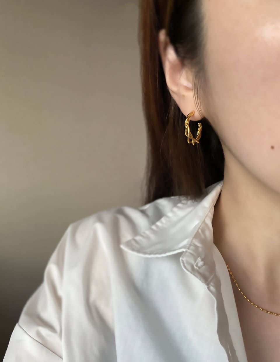 レイヤードフープピアス シルバー925