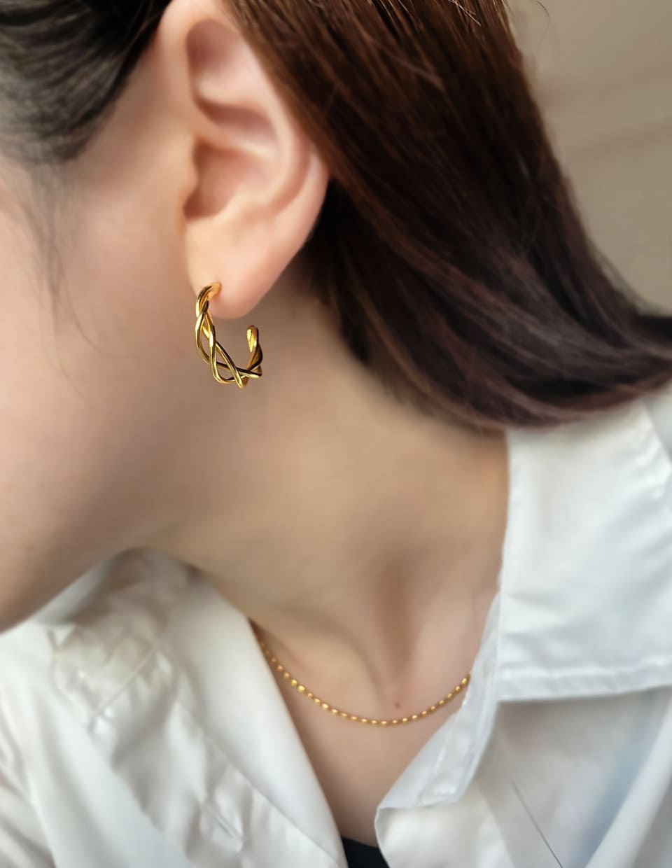 レイヤードフープピアス シルバー925