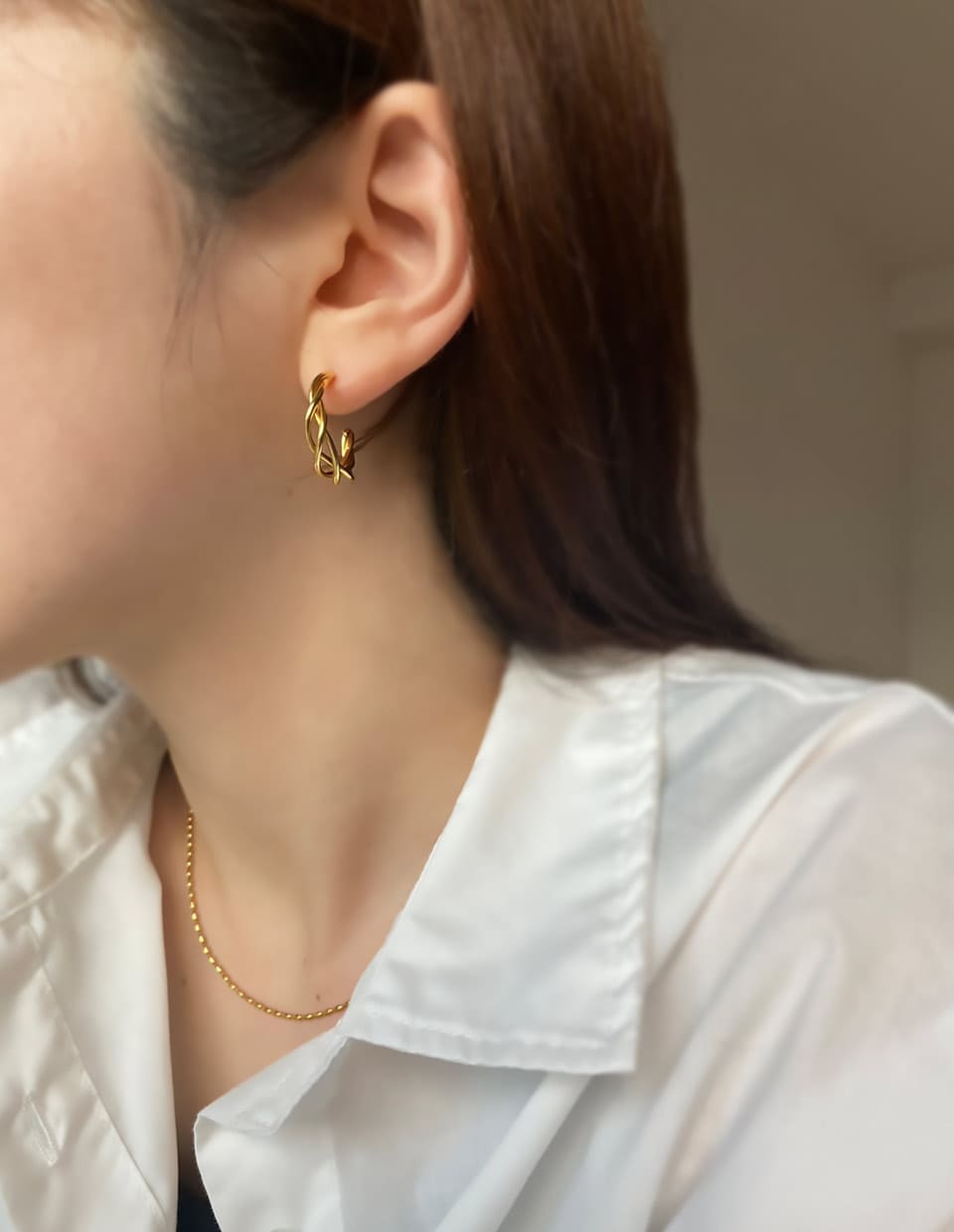 レイヤードフープピアス シルバー925