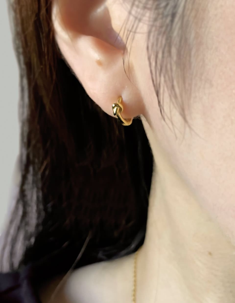 ミニノットフープピアス シルバー925