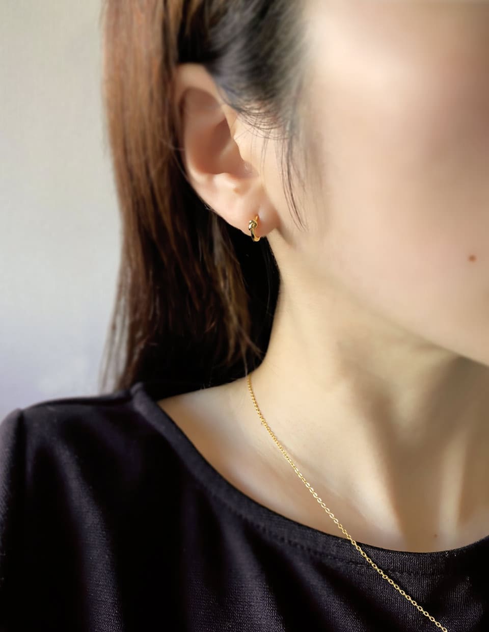 ミニノットフープピアス シルバー925