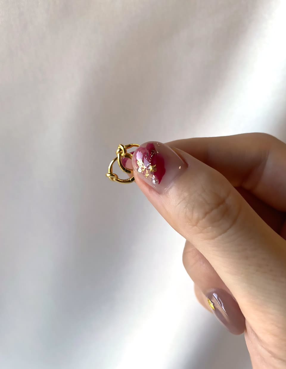 ミニノットフープピアス シルバー925