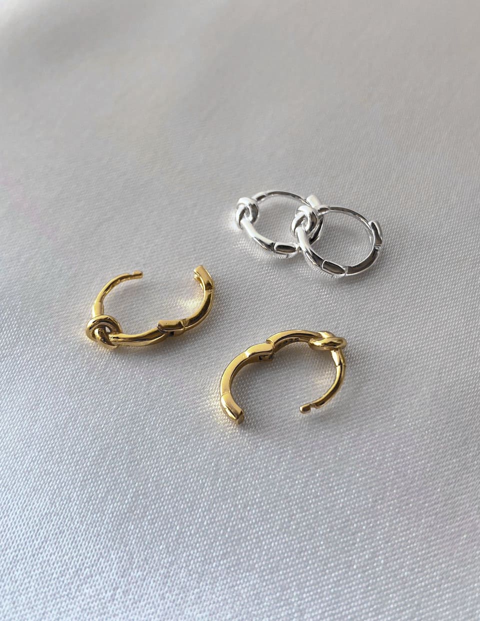 ミニノットフープピアス シルバー925
