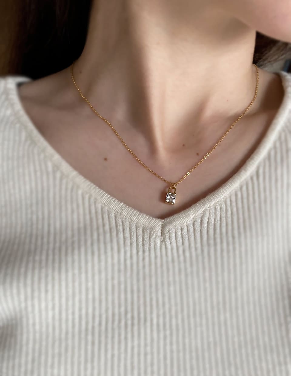 CZ錠モチーフネックレス シルバー925