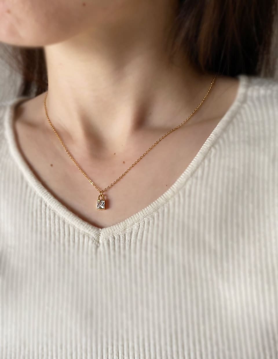 CZ錠モチーフネックレス シルバー925