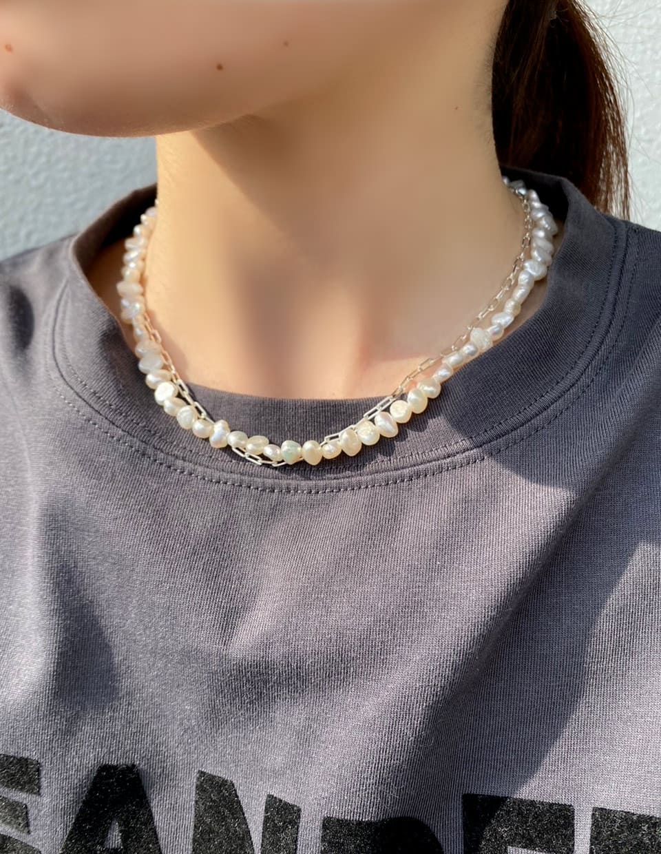 淡水バロックパールネックレス シルバー925