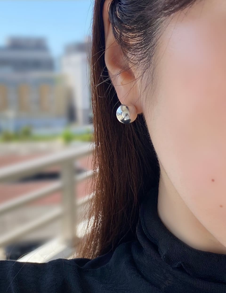 メタルボールピアス シルバー925