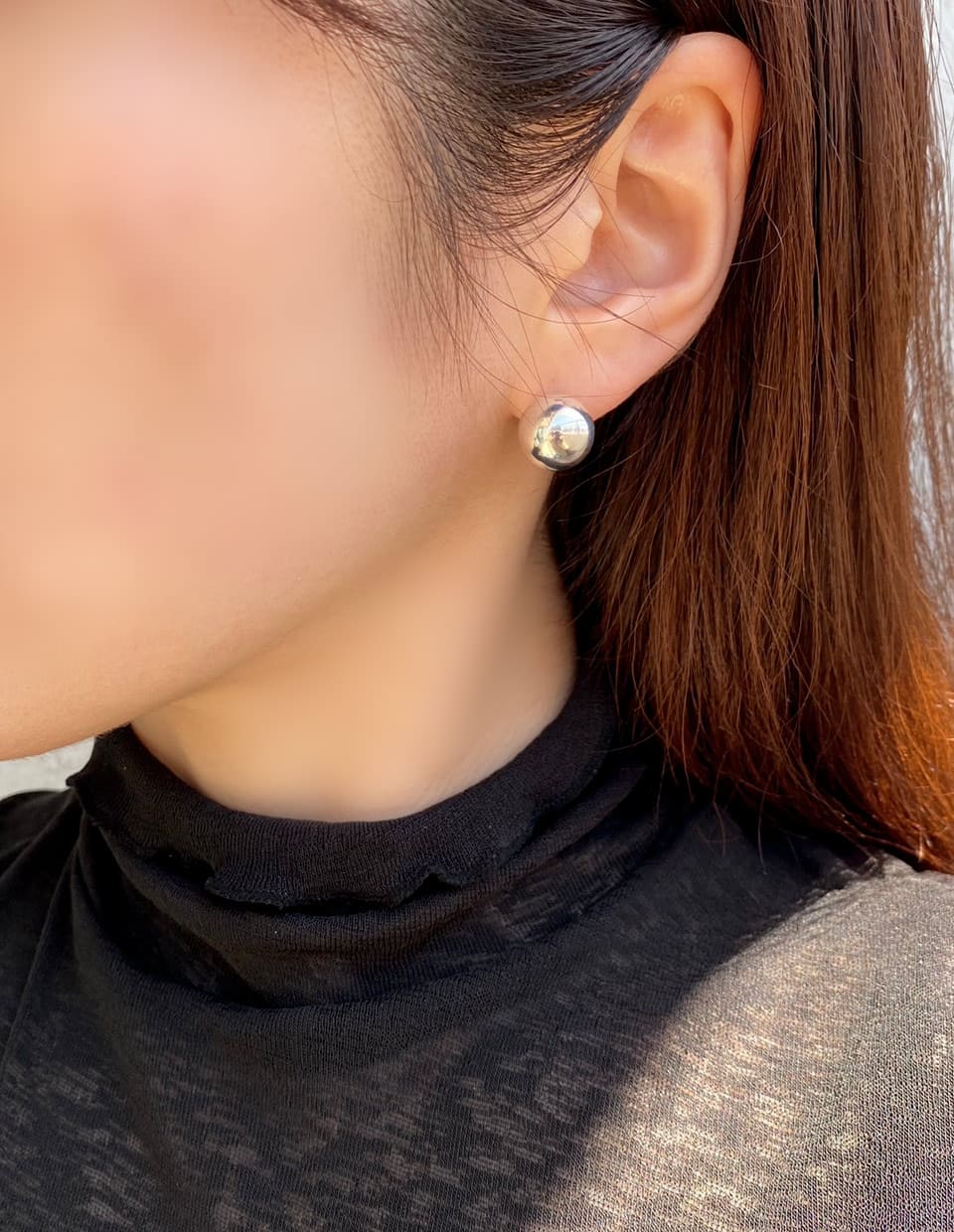 メタルボールピアス シルバー925