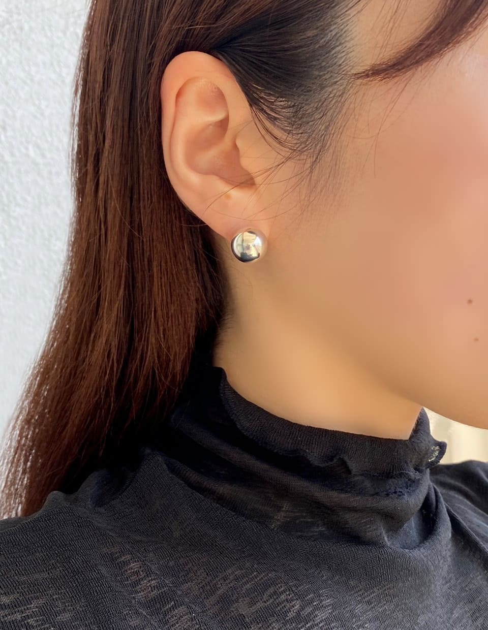 メタルボールピアス シルバー925