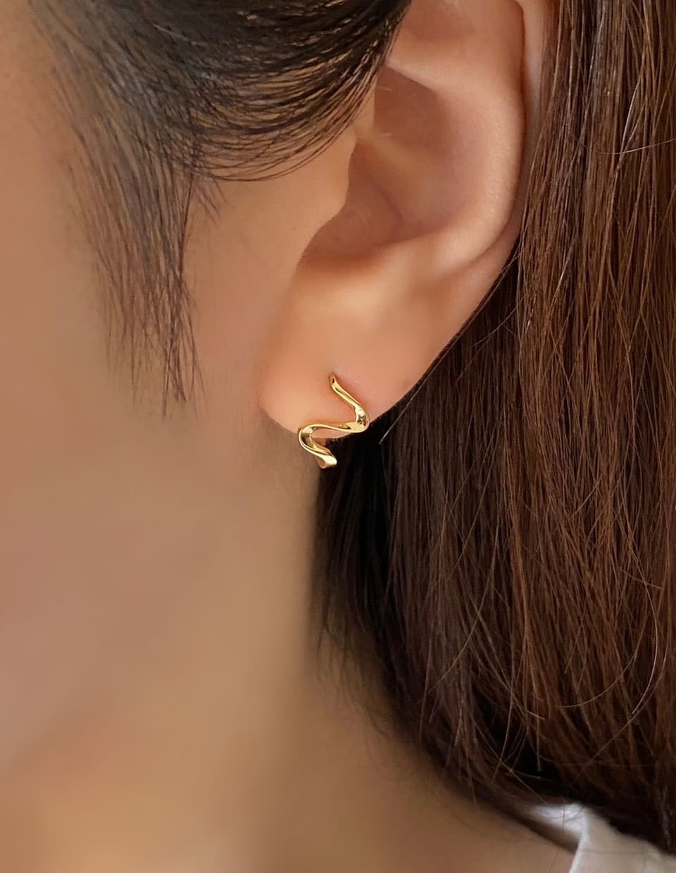 ウェーブフープピアス シルバー925