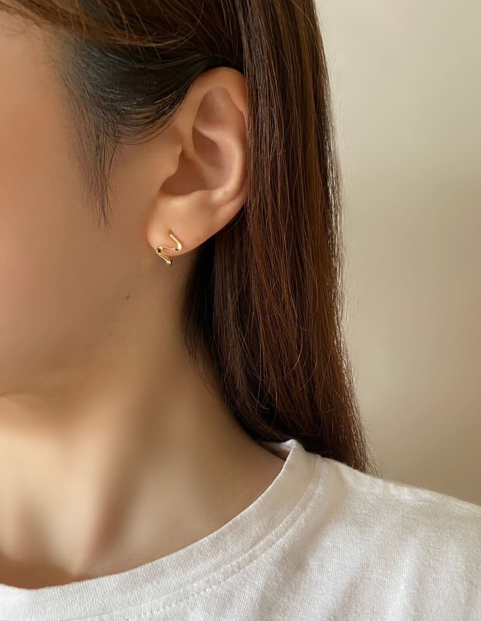 ウェーブフープピアス シルバー925