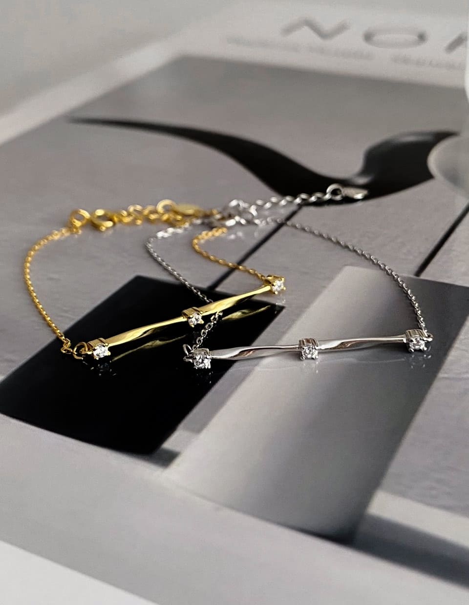 CZツイストブレスレット シルバー925
